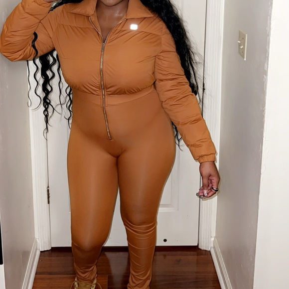Shane Justin puffer jumpsuit Brown - Picture 6 of 10